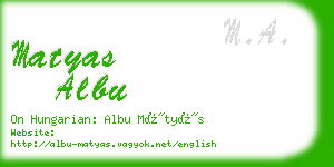 matyas albu business card